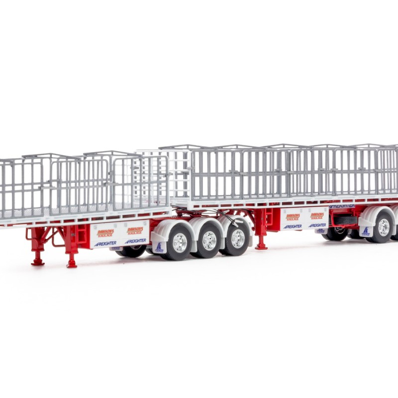 Drake ZT09267 AUSTRALIAN Maxitrans B Double Flat Top Trailer Set Dawson's Haulage - Scale 1:50