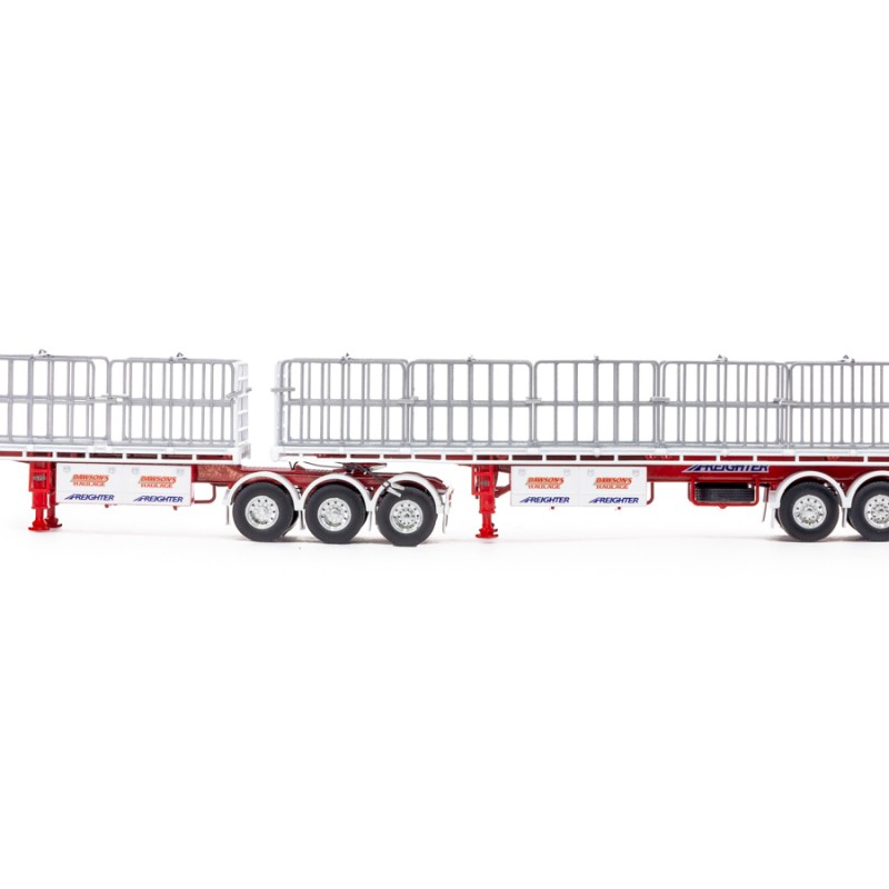 Drake ZT09267 AUSTRALIAN Maxitrans B Double Flat Top Trailer Set Dawson's Haulage - Scale 1:50