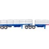 Drake ZT09283 AUSTRALIAN Maxitrans Freighter B Double Trailer Set Ross Transport Blue Pink - Scale 1:50