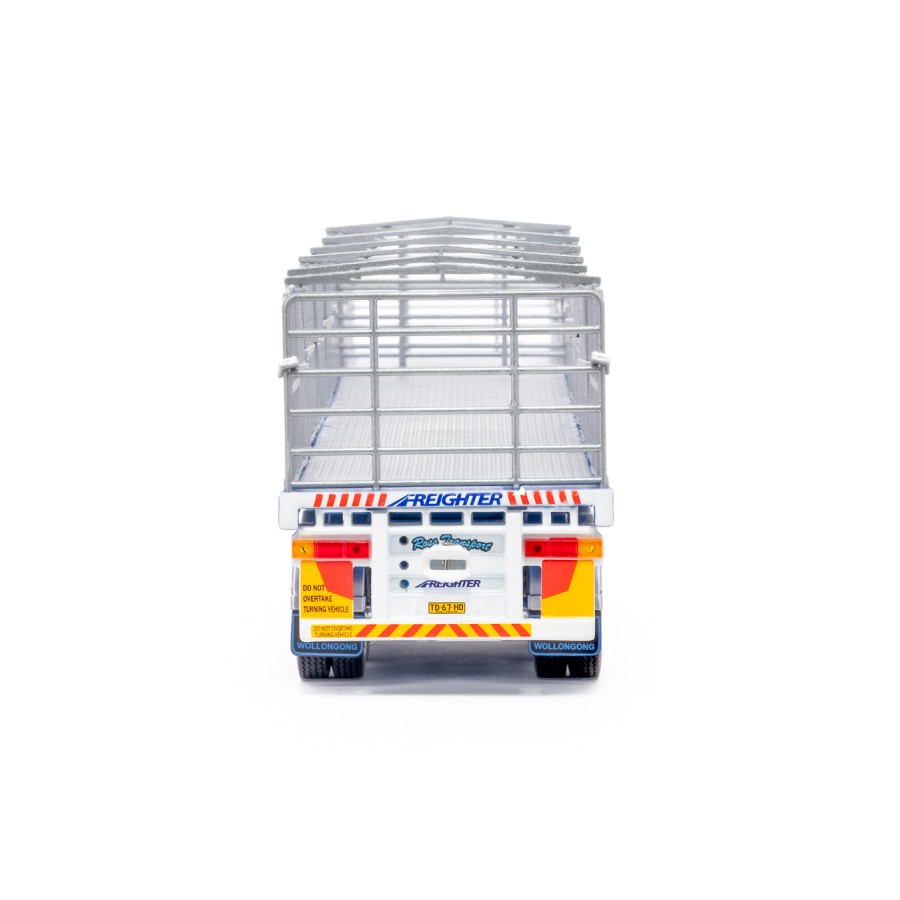 Drake ZT09283 AUSTRALIAN Maxitrans Freighter B Double Trailer Set Ross Transport Blue Pink - Scale 1:50