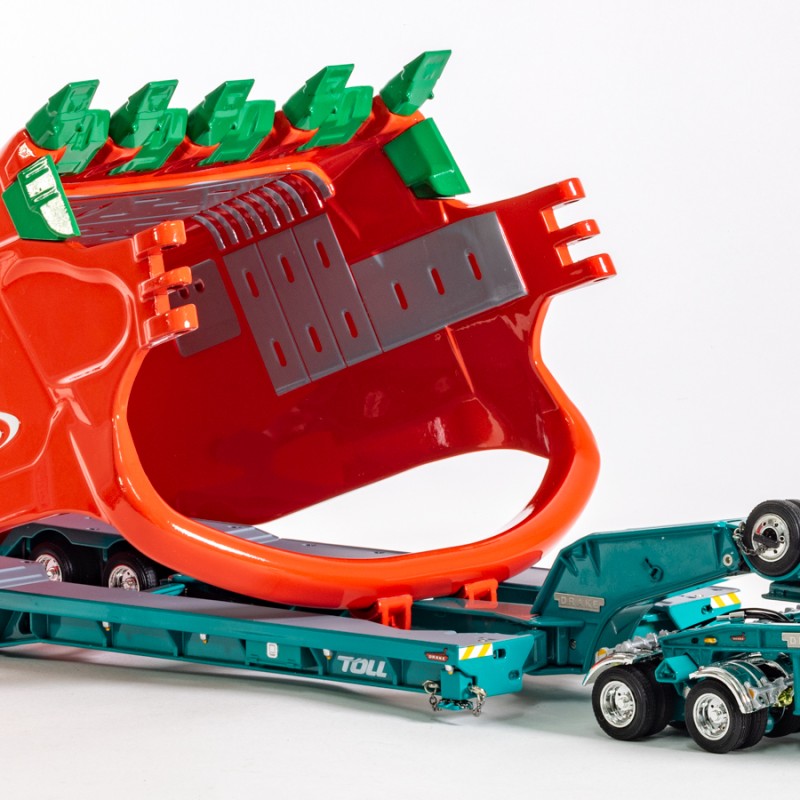 Drake ZT09331 Drake 2x8 Dolly and 4x8 Dragline Bucket Trailer with ESCO Bucket Toll - Scale 1:50