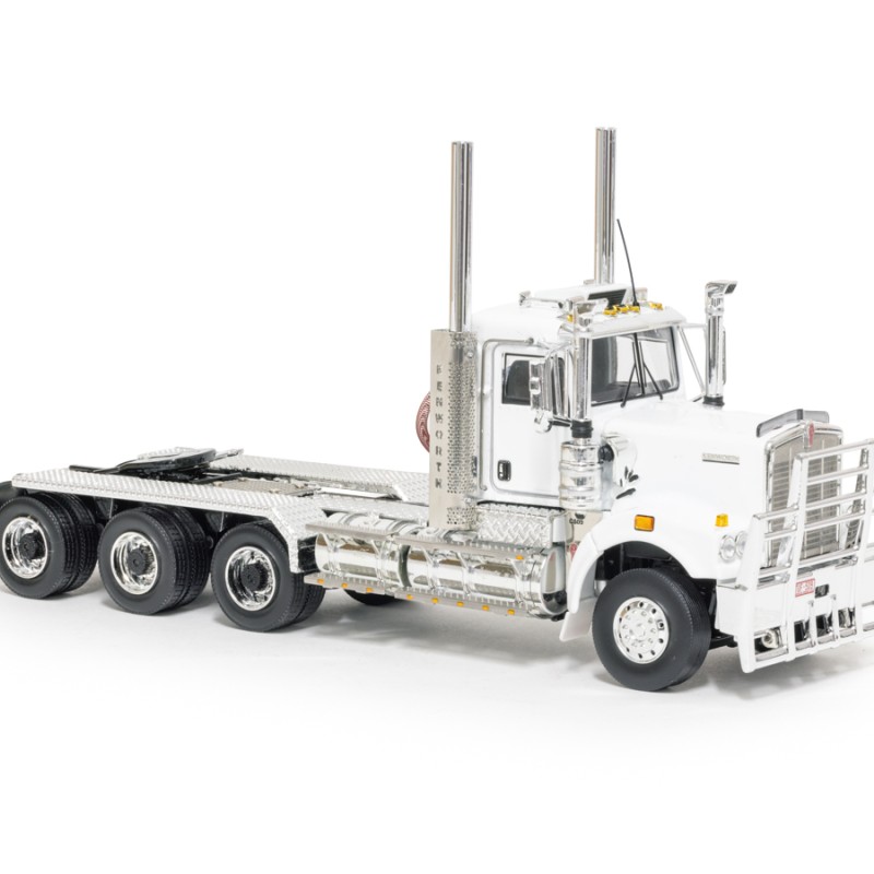 Drake Collectibles Z01646 - Australian Kenworth C509 Day Cab Tri Drive Prime Mover White Black - Scale 1:50