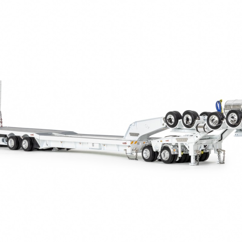 Drake ZT09338 AUSTRALIAN Drake 4x8 Swingwing Drop Deck Trailer and 2x8 Dolly White Heavy Haulage - Scale 1:50