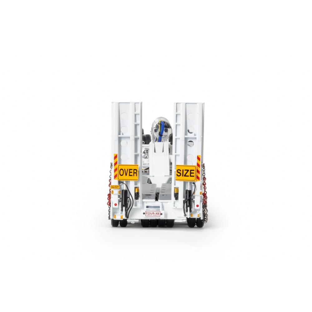 Drake ZT09338 AUSTRALIAN Drake 4x8 Swingwing Drop Deck Trailer and 2x8 Dolly White Heavy Haulage - Scale 1:50