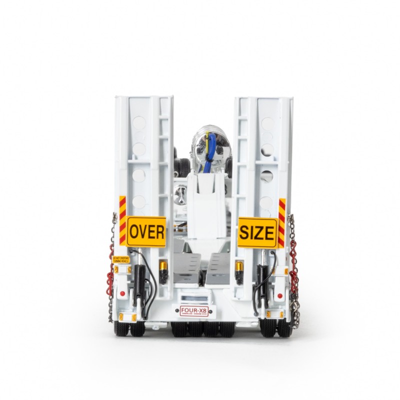 Drake ZT09338 AUSTRALIAN Drake 4x8 Swingwing Drop Deck Trailer and 2x8 Dolly White Heavy Haulage - Scale 1:50