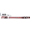 Drake ZT09339 AUSTRALIAN Drake 4x8 Swingwing Drop Deck Trailer and 2x8 Dolly White Red Heavy Haulage - Scale 1:50