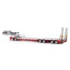 Drake ZT09339 AUSTRALIAN Drake 4x8 Swingwing Drop Deck Trailer and 2x8 Dolly White Red Heavy Haulage - Scale 1:50