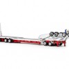 Drake ZT09339 AUSTRALIAN Drake 4x8 Swingwing Drop Deck Trailer and 2x8 Dolly White Red Heavy Haulage - Scale 1:50