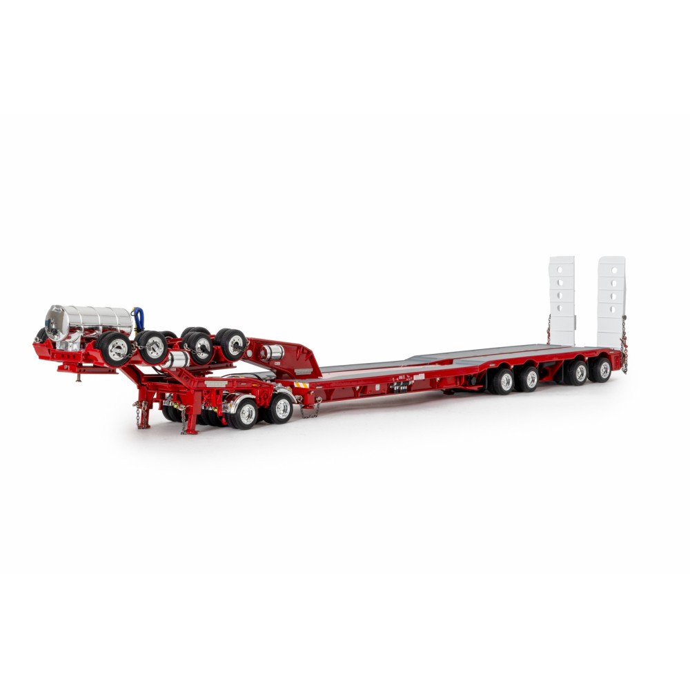 Drake ZT09340 AUSTRALIAN Drake 4x8 Swingwing Drop Deck Trailer and 2x8 Dolly Rosso Red Heavy Haulage - Scale 1:50
