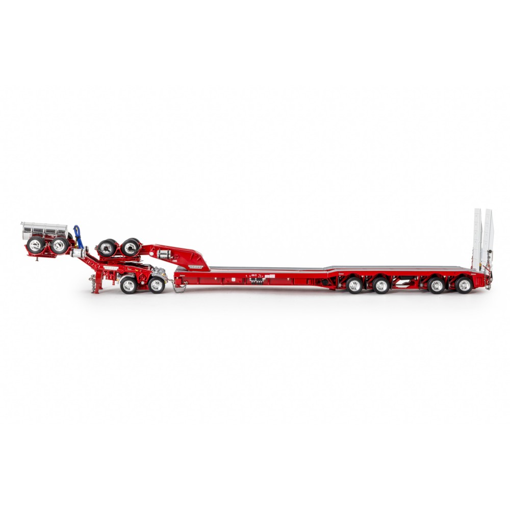 Drake ZT09340 AUSTRALIAN Drake 4x8 Swingwing Drop Deck Trailer and 2x8 Dolly Rosso Red Heavy Haulage - Scale 1:50
