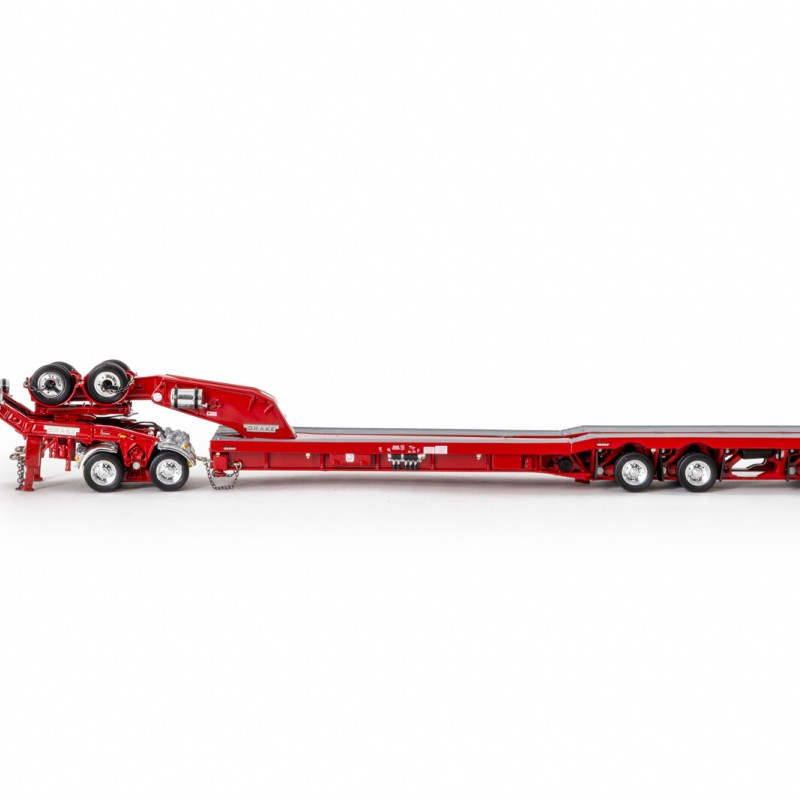 Drake ZT09340 AUSTRALIAN Drake 4x8 Swingwing Drop Deck Trailer and 2x8 Dolly Rosso Red Heavy Haulage - Scale 1:50