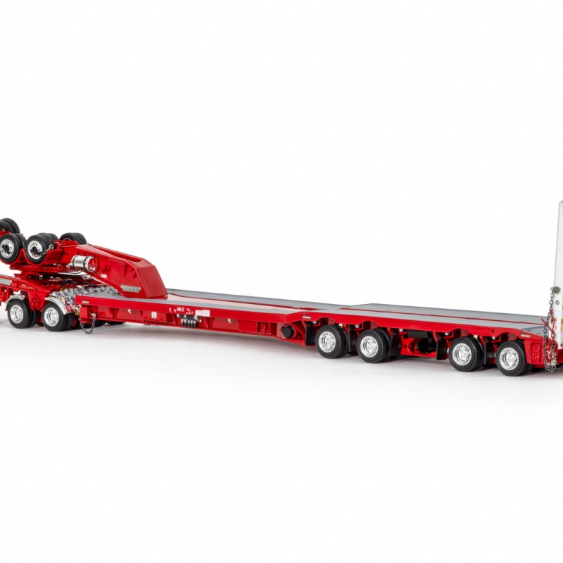 Drake ZT09340 AUSTRALIAN Drake 4x8 Swingwing Drop Deck Trailer and 2x8 Dolly Rosso Red Heavy Haulage - Scale 1:50