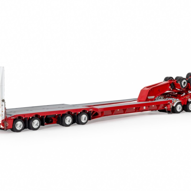 Drake ZT09340 AUSTRALIAN Drake 4x8 Swingwing Drop Deck Trailer and 2x8 Dolly Rosso Red Heavy Haulage - Scale 1:50