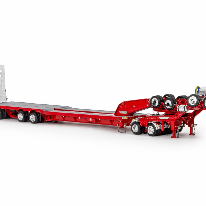 Drake ZT09340 AUSTRALIAN Drake 4x8 Swingwing Drop Deck Trailer and 2x8 Dolly Rosso Red Heavy Haulage - Scale 1:50