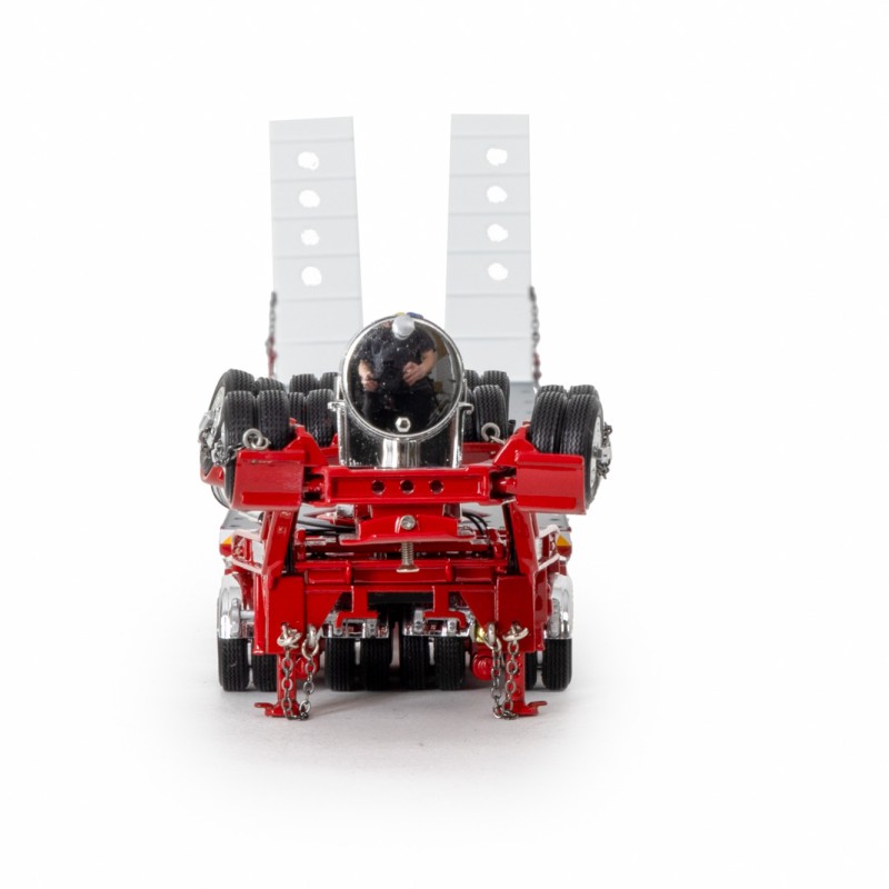 Drake ZT09340 AUSTRALIAN Drake 4x8 Swingwing Drop Deck Trailer and 2x8 Dolly Rosso Red Heavy Haulage - Scale 1:50