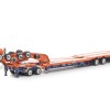Drake ZT09341 Drake 4x8 Swingwing Gooseneck Drop Deck Trailer and 2x8 Dolly Drake Orange Blue - Scale 1:50