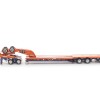 Drake ZT09341 Drake 4x8 Swingwing Gooseneck Drop Deck Trailer and 2x8 Dolly Drake Orange Blue - Scale 1:50