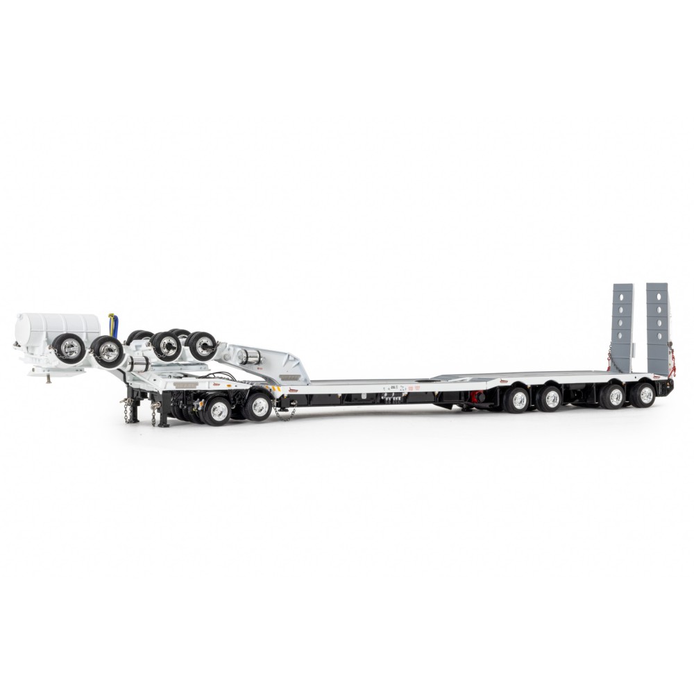 Drake ZT09342 AUSTRALIAN Drake 4x8 Swingwing Drop Deck Trailer and 2x8 Dolly White Black Heavy Haulage - Scale 1:50