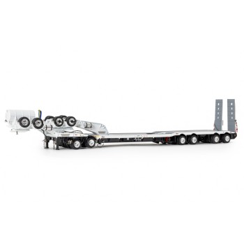 Drake ZT09342 AUSTRALIAN Drake 4x8 Swingwing Drop Deck Trailer and 2x8 Dolly White Black Heavy Haulage - Scale 1:50