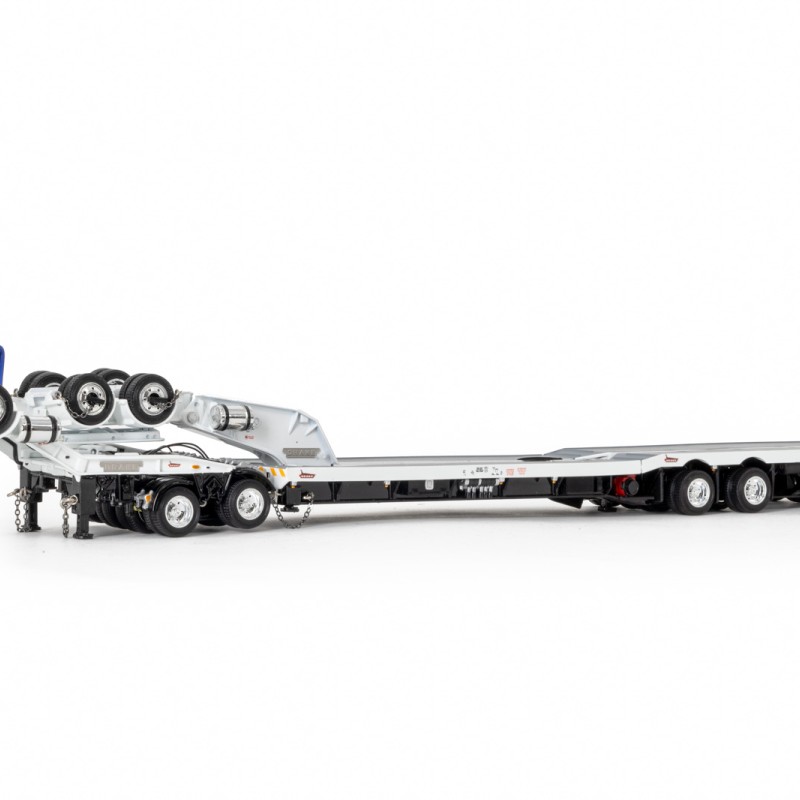 Drake ZT09342 AUSTRALIAN Drake 4x8 Swingwing Drop Deck Trailer and 2x8 Dolly White Black Heavy Haulage - Scale 1:50