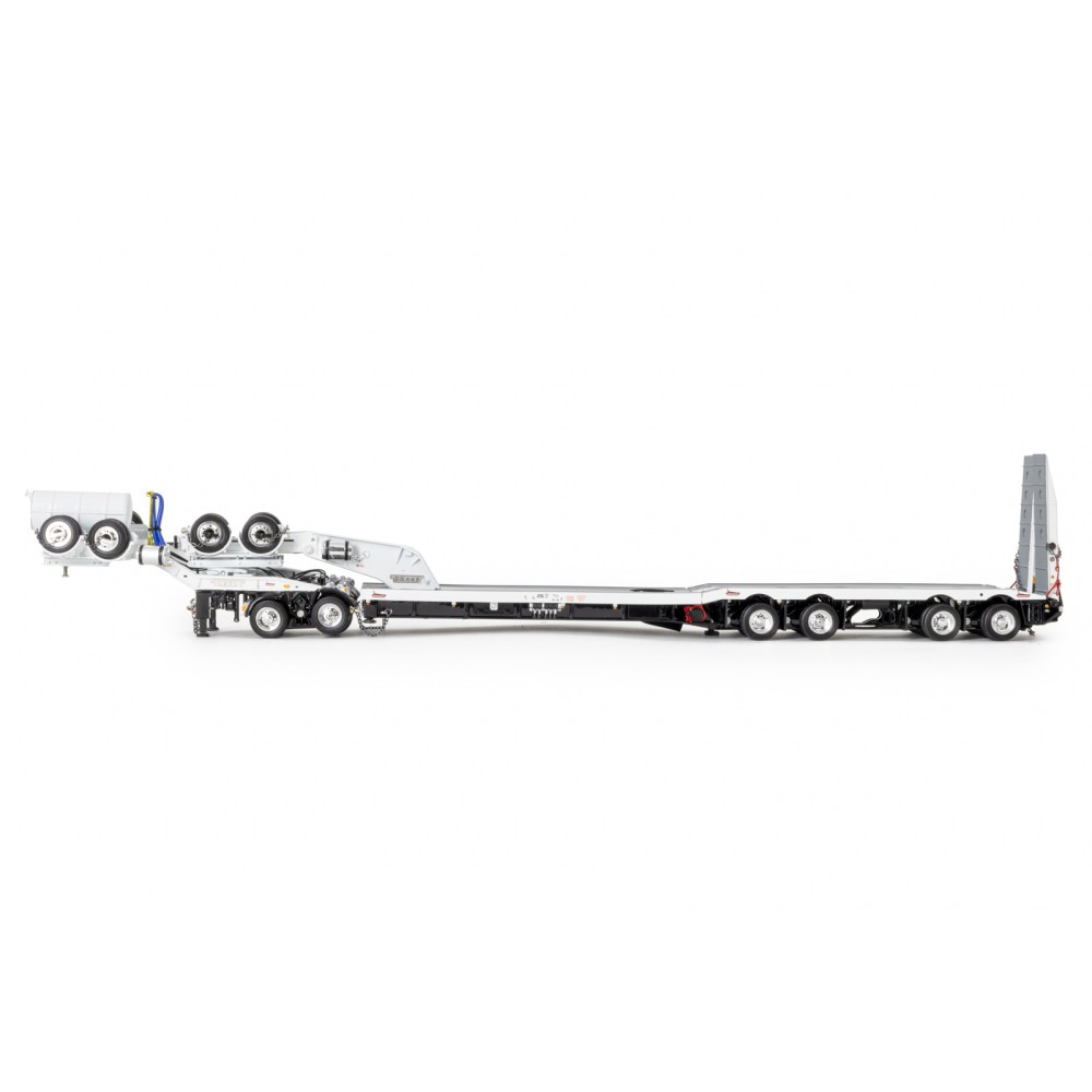 Drake ZT09342 AUSTRALIAN Drake 4x8 Swingwing Drop Deck Trailer and 2x8 Dolly White Black Heavy Haulage - Scale 1:50