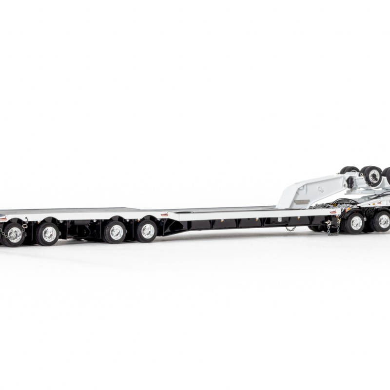 Drake ZT09342 AUSTRALIAN Drake 4x8 Swingwing Drop Deck Trailer and 2x8 Dolly White Black Heavy Haulage - Scale 1:50
