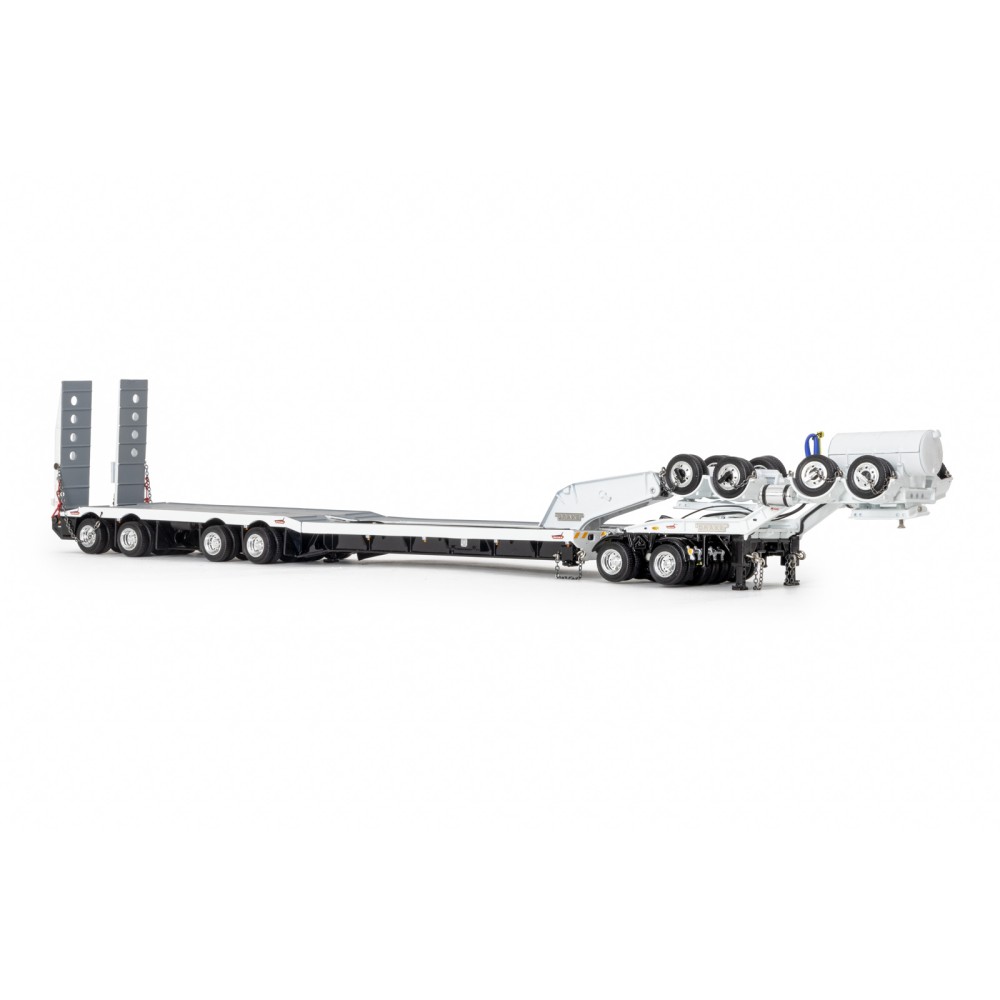 Drake ZT09342 AUSTRALIAN Drake 4x8 Swingwing Drop Deck Trailer and 2x8 Dolly White Black Heavy Haulage - Scale 1:50