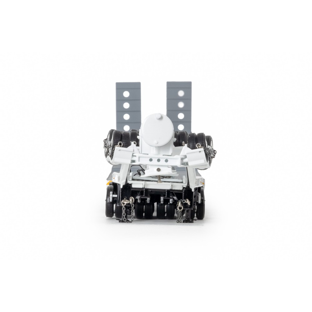 Drake ZT09342 AUSTRALIAN Drake 4x8 Swingwing Drop Deck Trailer and 2x8 Dolly White Black Heavy Haulage - Scale 1:50