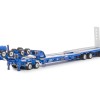 Drake ZT09344 Drake 4x8 Swingwing Gooseneck Drop Deck Trailer and 2x8 Dolly McAleese Light Blue - Scale 1:50