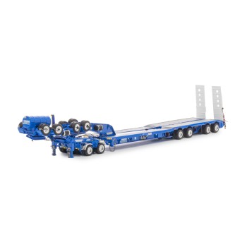 Drake ZT09344 Drake 4x8 Swingwing Gooseneck Drop Deck Trailer and 2x8 Dolly McAleese Light Blue - Scale 1:50