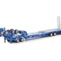 Drake ZT09344 Drake 4x8 Swingwing Gooseneck Drop Deck Trailer and 2x8 Dolly McAleese Light Blue - Scale 1:50