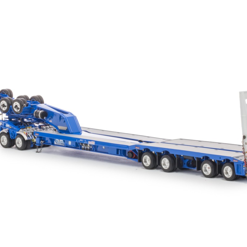 Drake ZT09344 Drake 4x8 Swingwing Gooseneck Drop Deck Trailer and 2x8 Dolly McAleese Light Blue - Scale 1:50