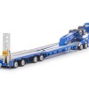 Drake ZT09344 Drake 4x8 Swingwing Gooseneck Drop Deck Trailer and 2x8 Dolly McAleese Light Blue - Scale 1:50