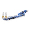 Drake ZT09344 Drake 4x8 Swingwing Gooseneck Drop Deck Trailer and 2x8 Dolly McAleese Light Blue - Scale 1:50