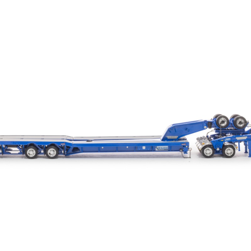 Drake ZT09344 Drake 4x8 Swingwing Gooseneck Drop Deck Trailer and 2x8 Dolly McAleese Light Blue - Scale 1:50