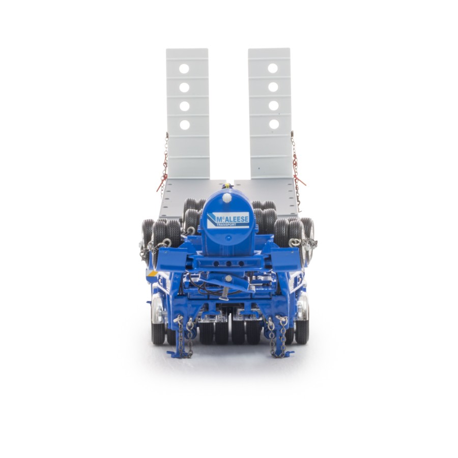 Drake ZT09344 Drake 4x8 Swingwing Gooseneck Drop Deck Trailer and 2x8 Dolly McAleese Light Blue - Scale 1:50