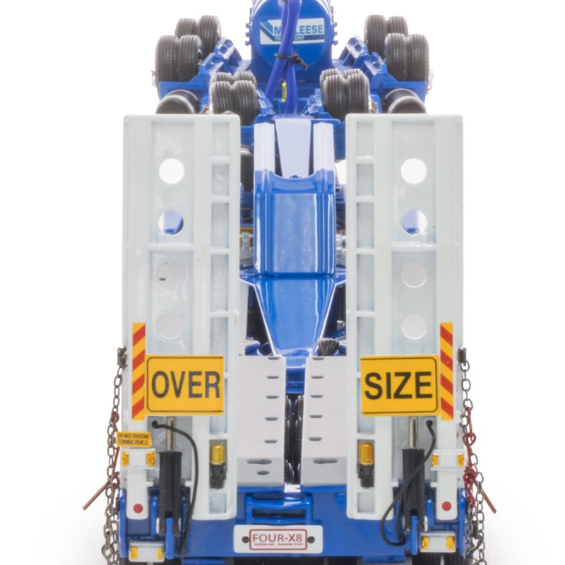 Drake ZT09344 Drake 4x8 Swingwing Gooseneck Drop Deck Trailer and 2x8 Dolly McAleese Light Blue - Scale 1:50