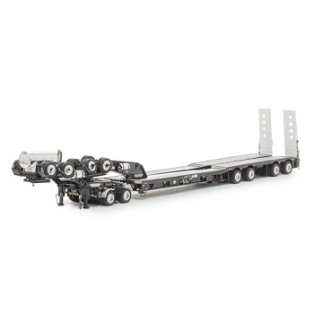 Drake ZT09345 Drake 4x8 Swingwing Gooseneck Drop Deck Trailer and 2x8 Dolly Gloss Black - Scale 1:50