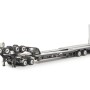 Drake ZT09345 Drake 4x8 Swingwing Gooseneck Drop Deck Trailer and 2x8 Dolly Gloss Black - Scale 1:50