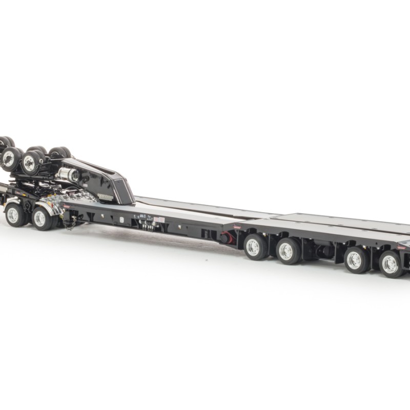 Drake ZT09345 Drake 4x8 Swingwing Gooseneck Drop Deck Trailer and 2x8 Dolly Gloss Black - Scale 1:50