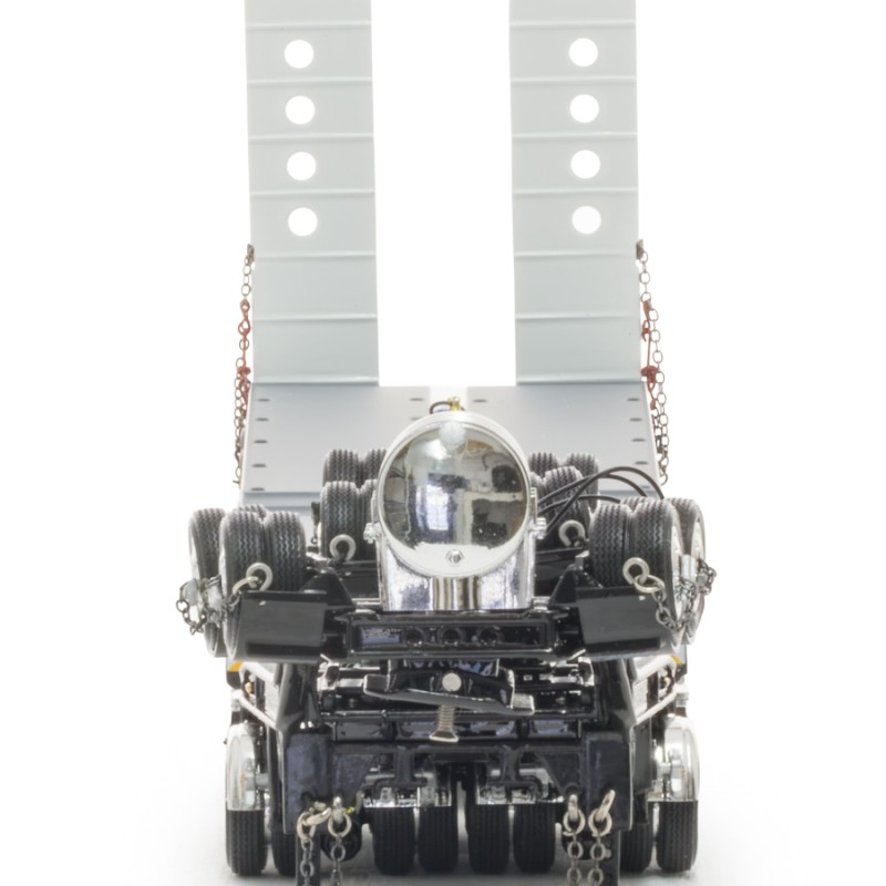 Drake ZT09345 Drake 4x8 Swingwing Gooseneck Drop Deck Trailer and 2x8 Dolly Gloss Black - Scale 1:50