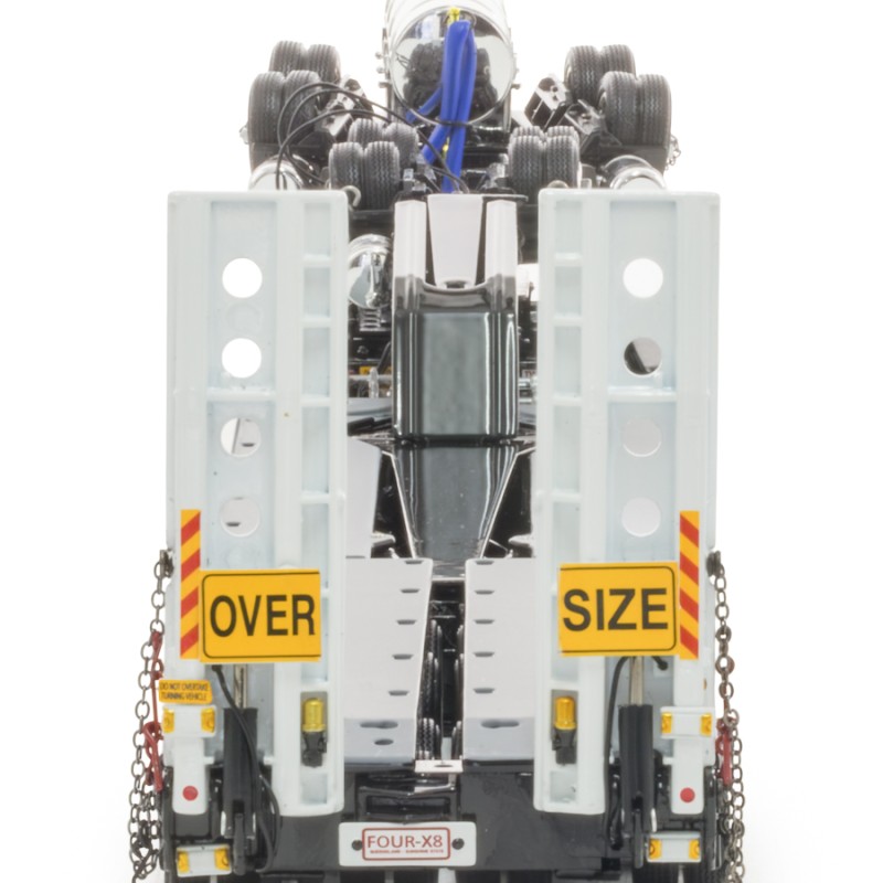 Drake ZT09345 Drake 4x8 Swingwing Gooseneck Drop Deck Trailer and 2x8 Dolly Gloss Black - Scale 1:50