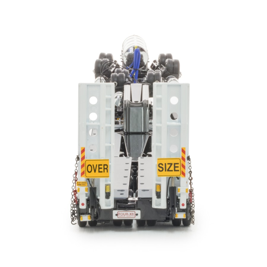 Drake ZT09345 Drake 4x8 Swingwing Gooseneck Drop Deck Trailer and 2x8 Dolly Gloss Black - Scale 1:50