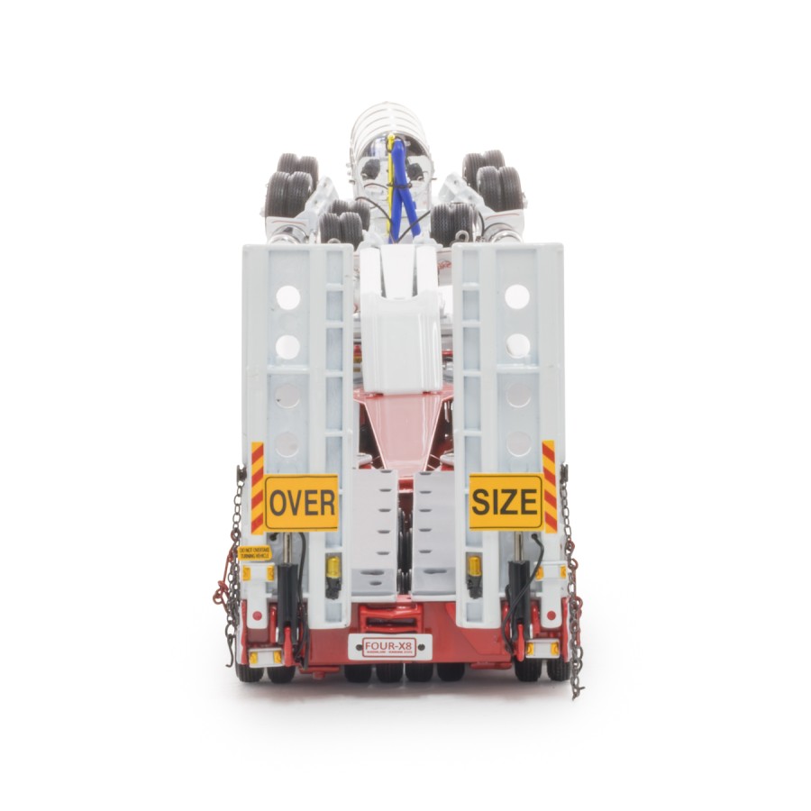 Drake ZT09347 Drake 4x8 Swingwing Gooseneck Drop Deck Trailer & 2x8 Dolly Bowers 10th Anniversary - Scale 1:50 