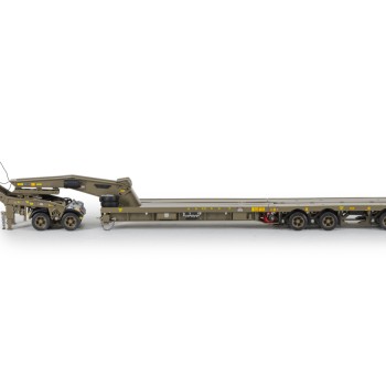Drake ZT09350 Drake 4x8 Swingwing Gooseneck Drop Deck Trailer & 2x8 Dolly Australian Army - Scale 1:50