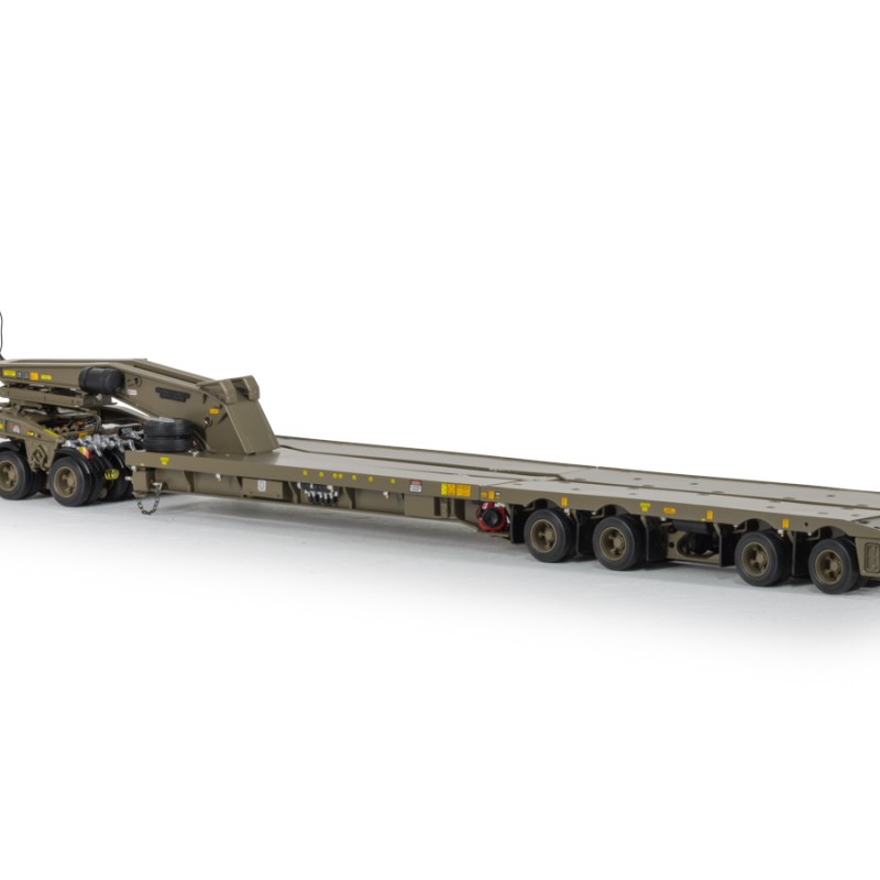 Drake ZT09350 Drake 4x8 Swingwing Gooseneck Drop Deck Trailer & 2x8 Dolly Australian Army - Scale 1:50