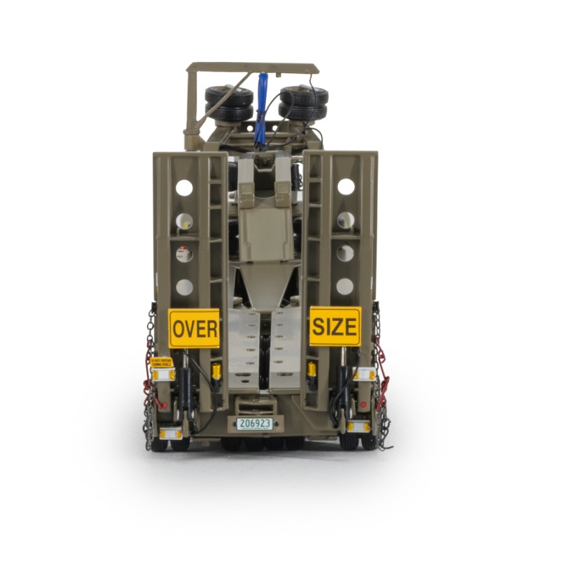 Drake ZT09350 Drake 4x8 Swingwing Gooseneck Drop Deck Trailer & 2x8 Dolly Australian Army - Scale 1:50