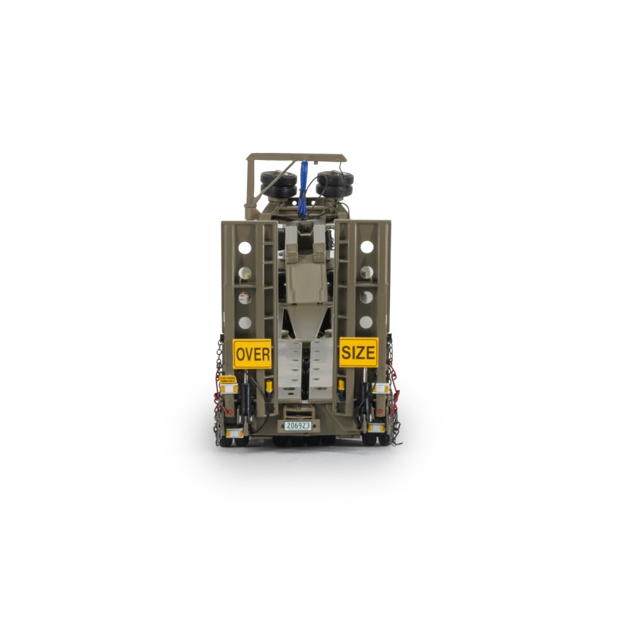 Drake ZT09350 Drake 4x8 Swingwing Gooseneck Drop Deck Trailer & 2x8 Dolly Australian Army - Scale 1:50