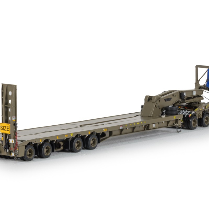 Drake ZT09350 Drake 4x8 Swingwing Gooseneck Drop Deck Trailer & 2x8 Dolly Australian Army - Scale 1:50
