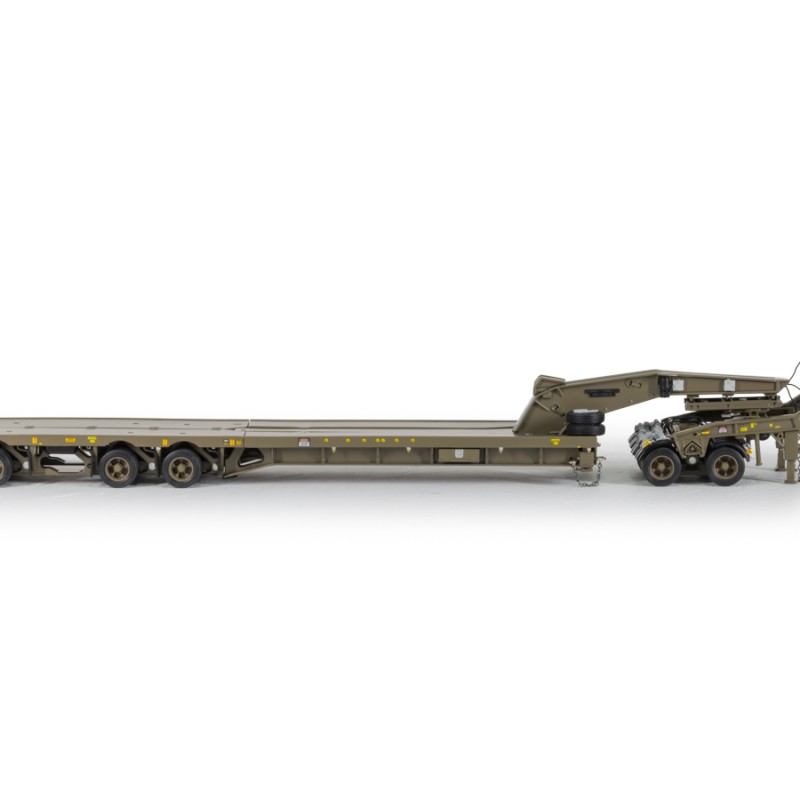Drake ZT09350 Drake 4x8 Swingwing Gooseneck Drop Deck Trailer & 2x8 Dolly Australian Army - Scale 1:50